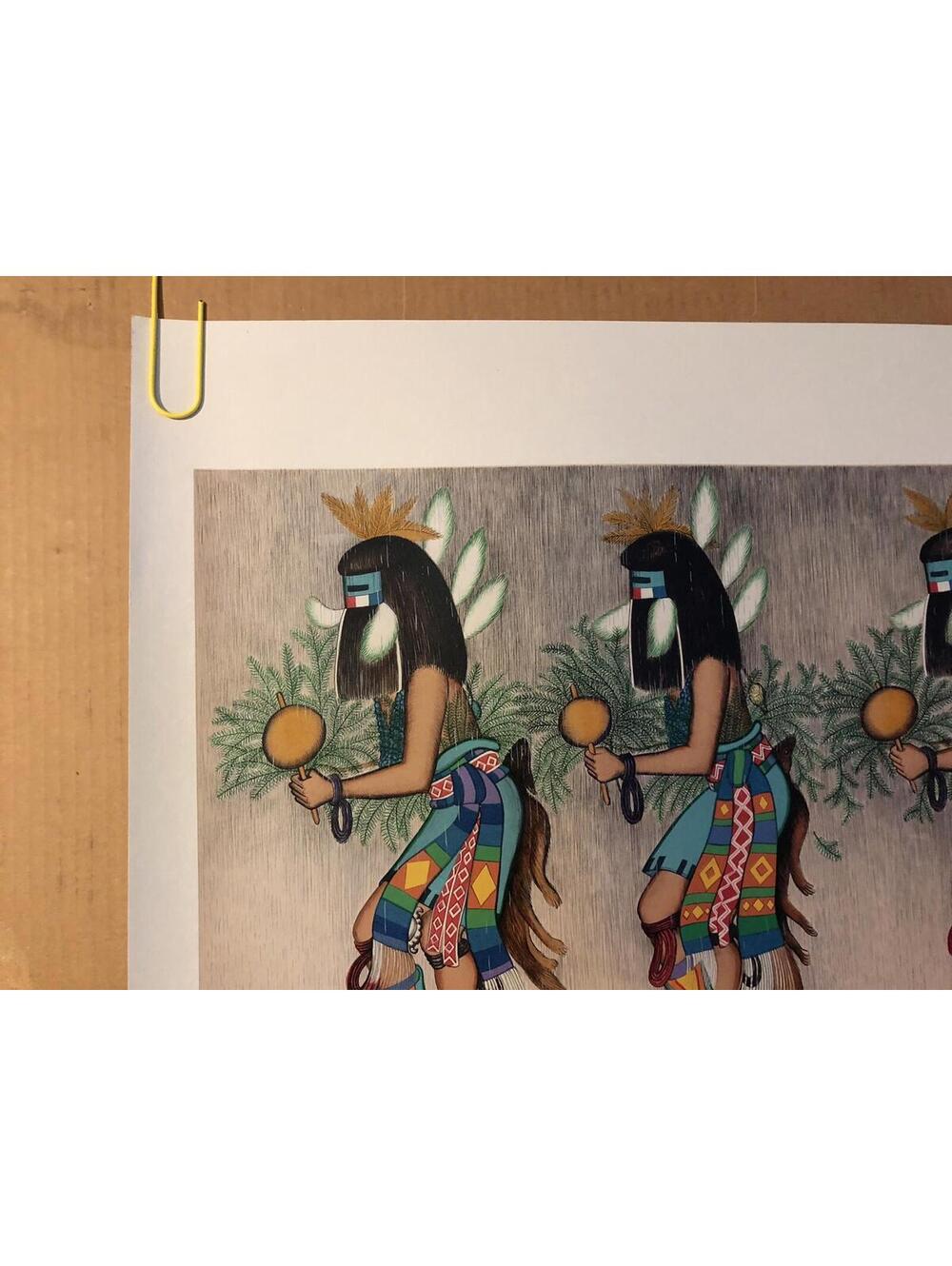 Rain Dancer Original Vintage Native American Poster Colorful Birds 1980's - Picture 6 of 11